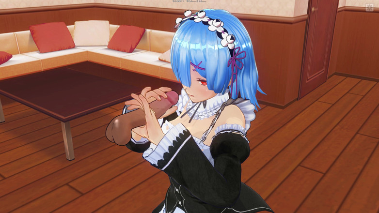 H3DC: 3D HENTAI. Rem masturba seu pau até você gozar no...