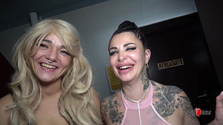 GangBang-Dream: Alicia Dark &amp; Cathaleya Doing Creampie Gangbang Bareback