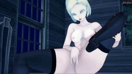 Android 18 dá prazer a si mesma. Dragon Ball Z Hentai