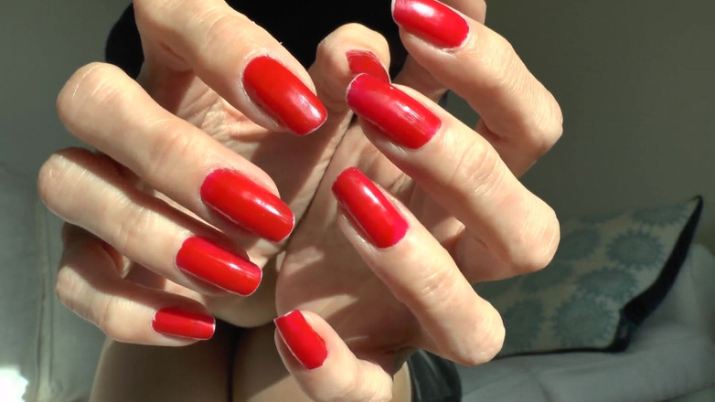 Lady Victoria Valente: Slave Marking with Pen, Beautiful Red Fingernails, Lady Victoria Valente