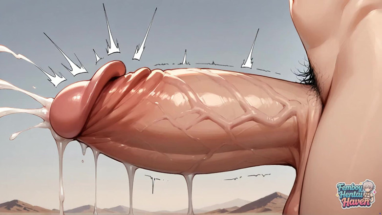 Femboy Hentai Haven: A Pink-haired Hottie Crawls Through the Super Hot Desert in...