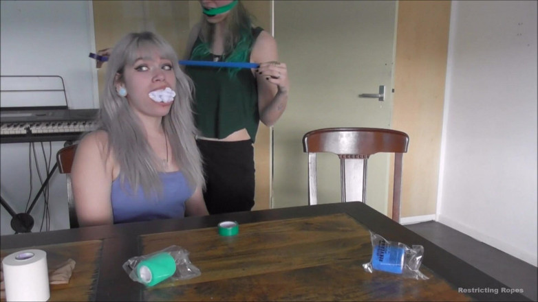 Restricting Ropes: Luna Grey &amp; Violet Haze - gag party HD