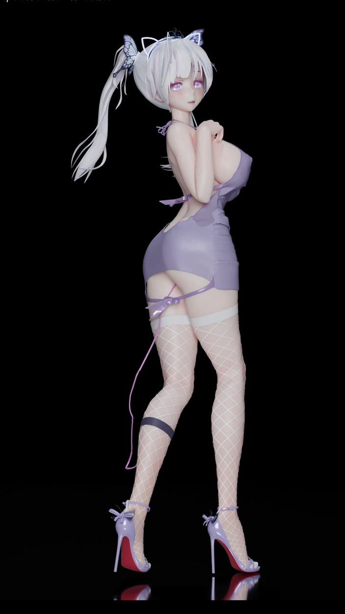 MikuMotion: Exid - stoking jala putih pink hot; Butt Plug; Twin Ponytails