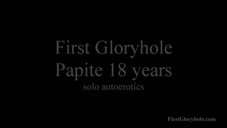 First Gloryhole: 18 Year Old Busty Girl Papite - Solo Masturbation Preceding Gloryhole