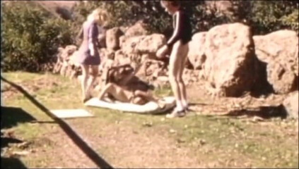 Just X Star: Vintage porn: two young whores outdoor fucking with John Holmes's...