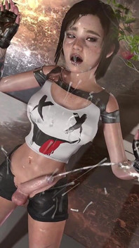 Ellie cưỡi lara crofts belly bulger futa dick / tiền thưởng cảnh không ngừng xuất tinh của Ellie
