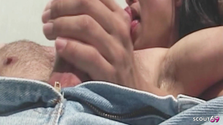 Shemale TS Collection: Sexy Tranny Fucks Skinny Guy Outdoors in Hairy Ass