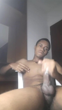Webcam Stream BBC Sitting and Stroking Thick Black Cock with Lots of Saliva and Lube Black20one