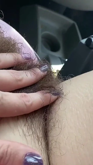 Cuteblonde666: Smoking in my car hairy pussy