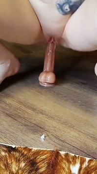 Naked, Tattooed and Playing with Her Favorite Toy Real Amateur Video