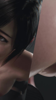 Yuffie Final Fantasy 7, service de pipe complètement nu - animation 3D humide et salissante 4K