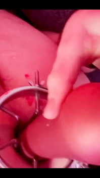 Stretching my hole wide to allow easy access for my. 