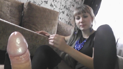 Angel The Dreamgirl: Footjob in thick black tights full