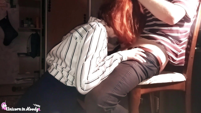 Unicorn In Hoodie: Young class deepthroat and hard sex - cumshot on tits