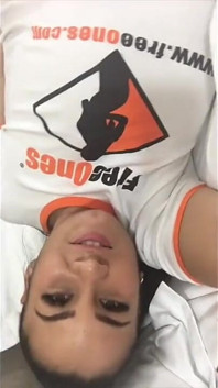 Huge Tits Babe Helen Star Selfie Making and Bouncing Boobs