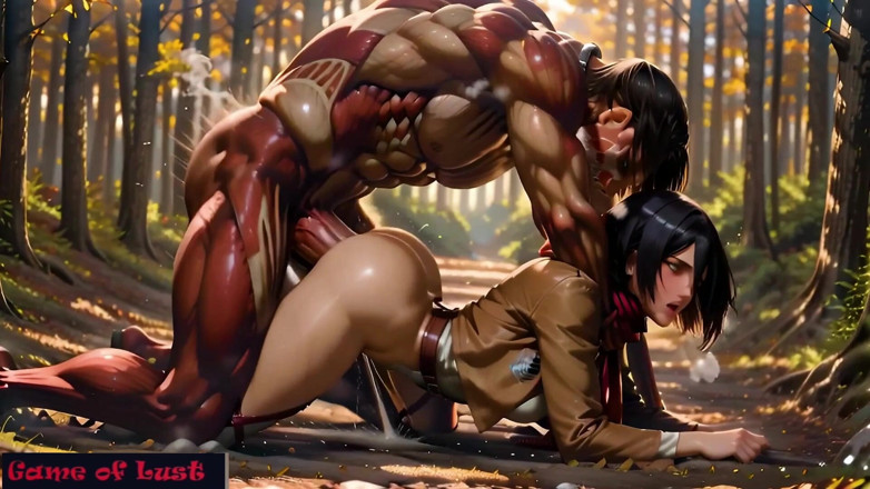 Game of Lust 3D: Gol Hentai Teen Mikasa Anal Sex with Big Titan Eren