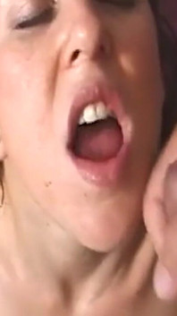 Horny Brunette MILF Deepthroats Throbbing BBC Dripping Cum Everywhere