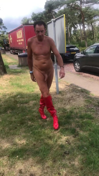 Showing Naked in Parking Lot