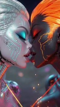 Beautiful Aliens Kiss on Nice Music, Ai Animation