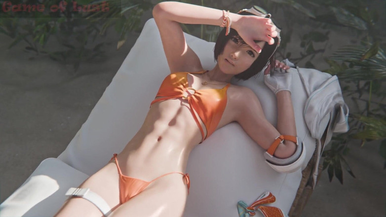 Game of Lust 3D: Худенькую азиатскую девушку в бикини 3D трахнули и наполнили сливками