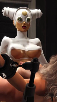 Awek batang seksi 3d mengongkek keras si blonde muda panas dalam sekatan di makmal sci-fi