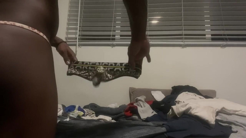 Underwear After Laundry Day Pt. I (Blk Ebony N Thong Underwear)