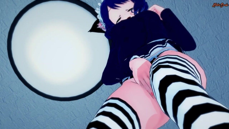 Hentai Smash: Cyan Hijirikawa masturbating alone in her room. Show by Rock...
