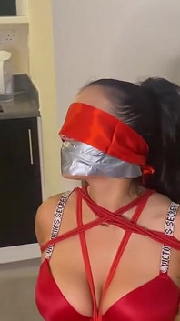 Latina legata e imbavagliata con un avvolgimento a nastro (dimensione piccola)