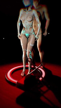 Blue sex robot dans un défi bdsm