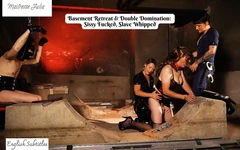 Ep2 Slave Training in a Basement & Double Domination: Sissy Fucked, Slave Whipped - Mistress Julia & Diane K