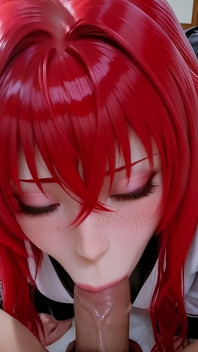 Rias Gremory, çorap ve kimono ile yapay zeka versiyonu Dxd'ye