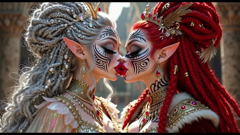 Hot girl dancing: Une princesse d’elfes magnifiques s’embrasse, animation ai