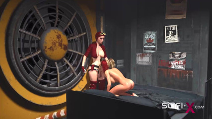 SciFi-X transgender: Cyberpunk dreams. 3d dickgirl fucks a sexy horny girl in the...