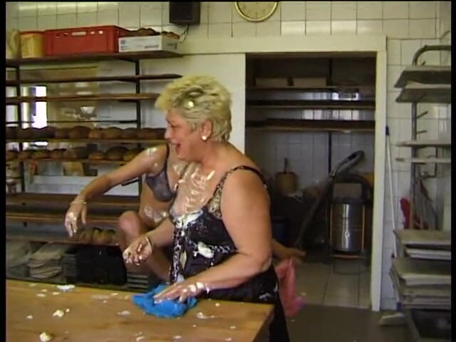 Naughty Girls: Young lezzies and blonde mature getting messy in a food...