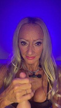 Hot Blonde Granny MILF JOI with Dildo