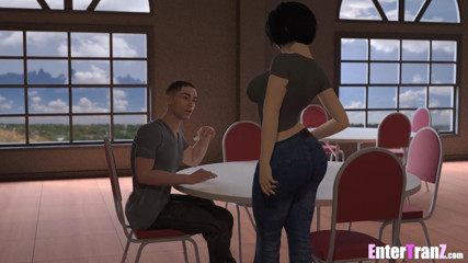 Enter Tranz: TS Co-Ed sexy se masturbează în studioul meu