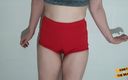 Kinky N the Brain: After Workout Pee in Red Shorts - Colored Version