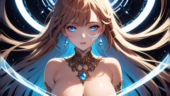 LustRender: Transe de lumière, une belle jeune femme aux marques rougeoyantes...