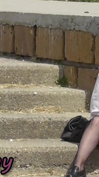 Stepsister Caught! Masturbating on Public Seaside Promenade - Strangers Watching!