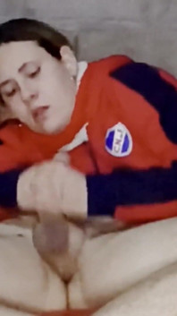 Huge Cum Load in the Mouth of Chubby MILF
