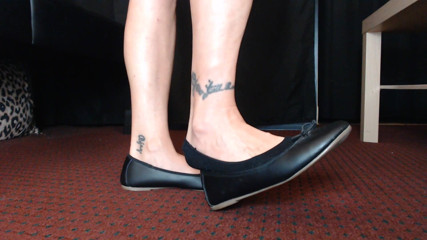 Abby Anna: Houpací ponožky Black Ballet Flats Hra s botami