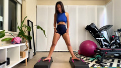 Miss Fluo: Sumo Squat in Your Face While You Jerk off