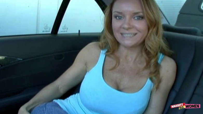 Naughty old women: Being Plowed in a Car in Public Fills the Busty...