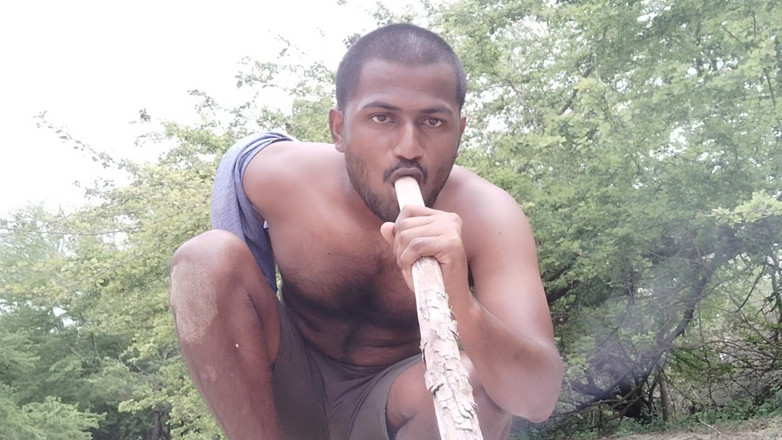 KUMBHA MANOJ KUMAR: Xhard on Dick on Duty in Forest Alone