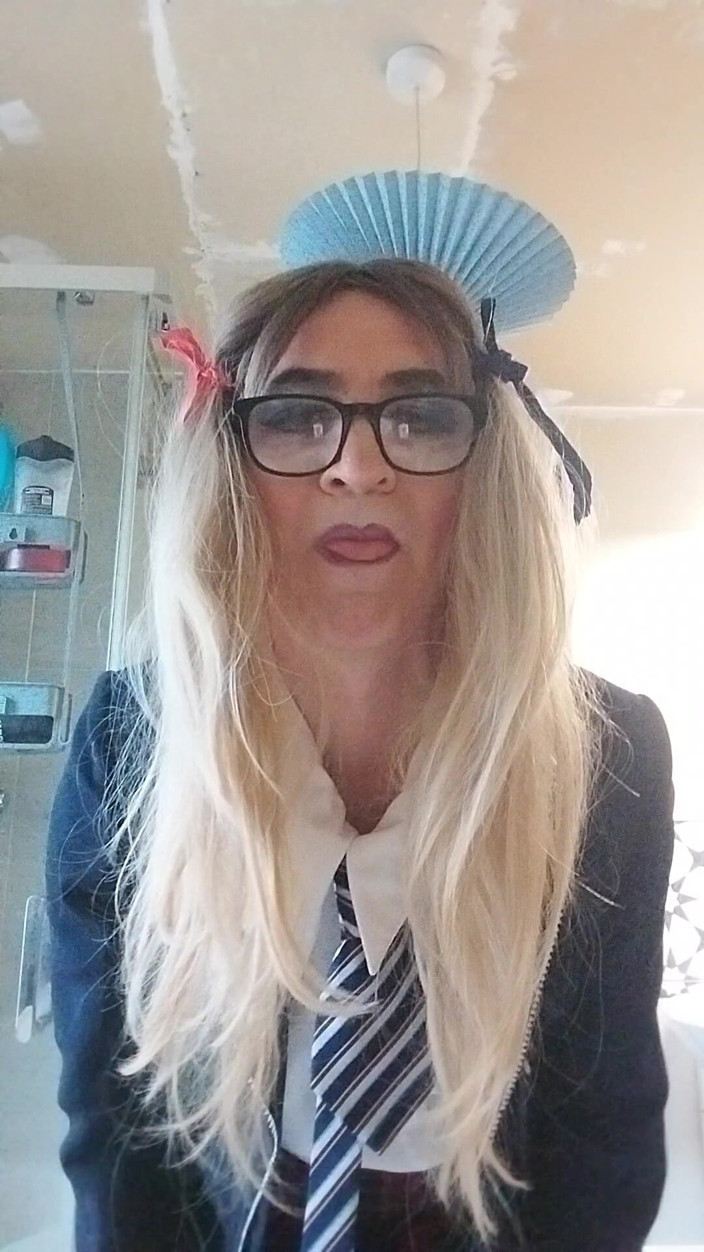 Cindy Belfast: Horny Sissy in Uniform Loves Her Precum