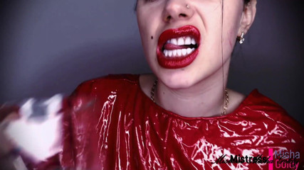 Goddess Misha Goldy: Worship my lipstick marks bitch!
