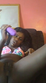 Black Pearl Purple Vibrator Fucking