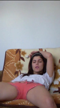 Sexy Teen Full Bladder Desperation on the Bed