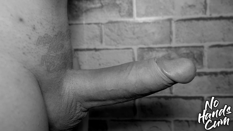 Cum no hands: Um mês sem masturbação, pau grande explode erupção vulcânica, ejaculação...
