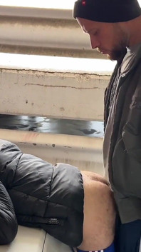 Young Arab Cocksucker Takes Massive White Dick in Parking Lot - 2